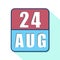 august 24th. Day 24 of month,Simple calendar icon on white background. Planning. Time management. Set of calendar icons for web