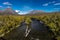 AUGUST 26, 2016 - Running Creek in Central Alaskan Range - Route 8, Denali Highway, Alaska,a dirt road offers stunning views of Mn