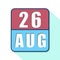 august 26th. Day 26 of month,Simple calendar icon on white background. Planning. Time management. Set of calendar icons for web