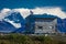 AUGUST 27, 2016 - Remote Cabin along Denali Highway, Route 8, offers views of Mt.Deborah, Mnt. Hess Mountain, & Mt. Hayes Alaska,