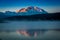 AUGUST 28, 2016 - Mount Denali at Wonder Lake, previously known as Mount McKinley, the highest mountain peak in North America, at