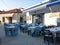 August 7th, 2018. Outside of traditional greek tavern in one of the streets of the Vathi town the capital and main harbour of the
