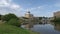 August day on the river Narva. View of the castle of Herman. Estonia