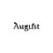 August icon. Written name of the month with different elements relating to the month icon. Premium quality graphic design icon. O