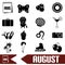 August month theme set of simple icons eps10