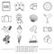 August month theme set of simple outline icons eps10