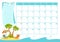 August page calendar template organizer 2023 year sea beach palm vacation event planner diary summer