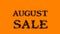 August Sale smoke text effect orange isolated background