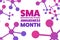 August is Spinal Muscular Atrophy Awareness Month concept. Template for background, banner, card, poster with text