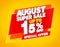 AUGUST SUPER SALE UP TO 15 % SPECIAL OFFER illustration 3D rendering