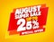 AUGUST SUPER SALE UP TO 25 % SPECIAL OFFER illustration 3D rendering