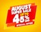 AUGUST SUPER SALE UP TO 45 % SPECIAL OFFER illustration 3D rendering