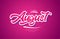 august word text typography pink design icon