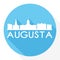 Augusta Georgia Capital USA Round Icon Vector Art Flat Shadow Design Skyline City Silhouette Template Logo