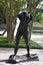 Auguste Rodin`s Walking Man at Lillie and Hugh Roy Cullen Sculpture Garden in Houston, Texas