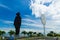 Augusto Sandino next to a Tree of Life