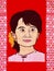 Aung San Suu Kyi woven image