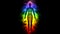 Aura and chakras - silhouette of woman