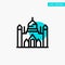 Aurangabad Fort, Bangladesh, Dhaka, Lalbagh turquoise highlight circle point Vector icon