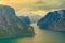 Aurland fjord from Stegastein view point, Norway