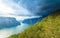 Aurland fjord from Stegastein view point, Norway