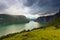 Aurland fjord from Stegastein view point, Norway