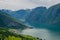 Aurland town and Aurlandsfjorden landscape