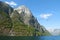 Aurlandsfjord and Naeroyfjord - UNESCO protected fjord - cruise. Naeroyfjord and seagulls.