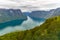 Aurlandsfjord seen from Stegastein Overlook, The West Norwegian