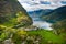 Aurlandsfjord Town Of Flam at dawn