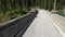 Auronzo Lake ad Dam in summertime, alpin landscape in slow motion