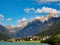 Auronzo with Santa Caterina Lake and Sexten dolomites mountains