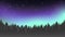 Aurora boreal and north forest landscape.