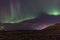 Aurora Borealis above lava fields in Iceland