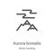 aurora borealis icon vector from winter travelling collection. Thin line aurora borealis outline icon vector illustration. Linear