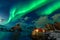 Aurora Borealis in Lofoten Archipelago, Norway in the winter time