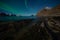 Aurora borealis or North light over Haukland beach, Lofoten archipelago, Norway