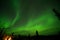 Aurora borealis or Northern lights observed in Yellowknife, Canada, on August, 2019