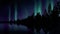 Aurora borealis over lake polar northern lights night landscape animation