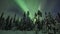Aurora borealis over Lapland forest in Finland