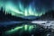 the aurora borealis over a river in a