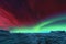aurora-filled sky above a vast, barren tundra