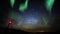 Aurora Glowing Green and Milky Way Galaxy Telescope Loop