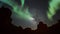 Aurora Milky Way Galaxy Time Lapse Over Rock Spire