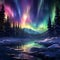 Aurora Mirage: Transcendent Lights Bathe the Arctic Landscape