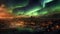 An aurora over the city. AI-generated.