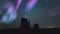 Aurora Solar Storm Monument Valley Milky Way Galaxy Time Lapse Over East and West Mitten Buttes