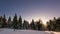 Aurora time lapse in winter mountain