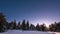 Aurora time lapse in winter mountain