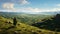 Aurorapunk: A Stunning Matte Painting Of A Person Overlooking Mountains